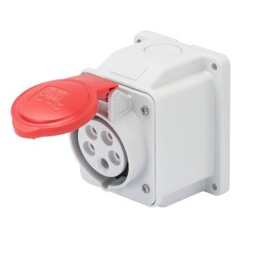 [GEWGW62408] PRESA INDUSTRIALE A PARETE CEE GEWISS INCLINATA 3P+T 16A 380V  IP44  ROSSA