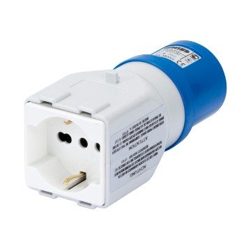 [GEWGW64212] ADATTATORE GEWISS SPINA INDUSTRIALE 2P+T 16A 230V A 2 BIPRESE 10/16+SCHUKO IP44