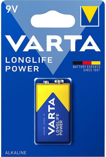 [4922] PILE VARTA ALKALINE LONGLIFE POWER  9V  BL.1  4922