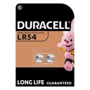 PILE DURACELL ALKALINE 1.5V  BL. 2 LR54/AG10