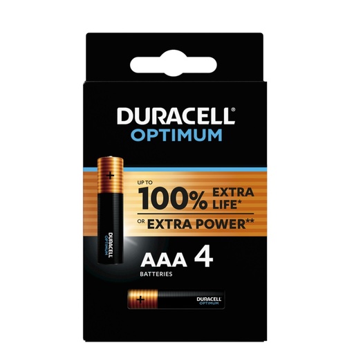 [MN2400O] PILE DURACELL ALKALINE MINISTILO OPTIMUM AAA BL. 4