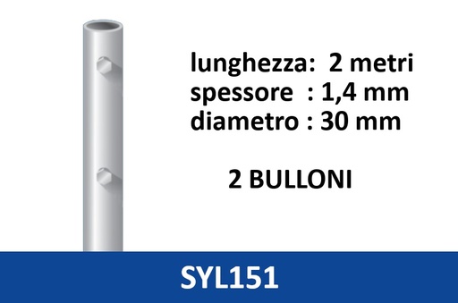 [SYL151] PALO Ø 30 X 1,4 MM 2MT RF DADI M8 SYNCRO