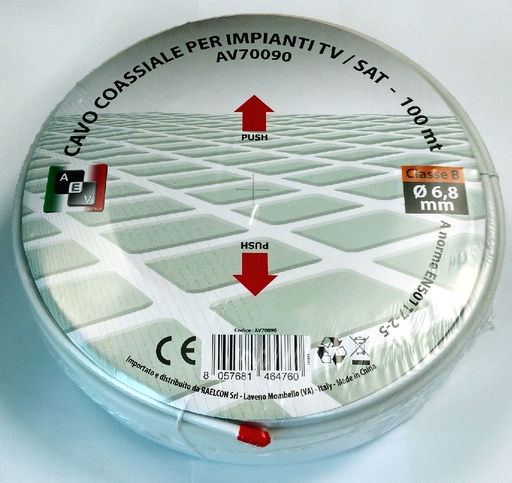 [AV70090] CAVO COAX 75OHM 6.8MM 100 MT CLASSE B CCS