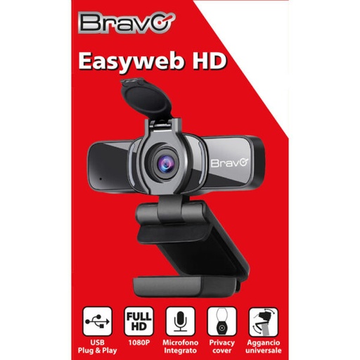 [BRWEBCAM] TELECAMERA WEB CAM DA PC BRAVO MODELLO WEBCAM INSTALLAZIONE RAPIDA A PC GRAZIE ALLA FUNZIONE PLUG & PLAY