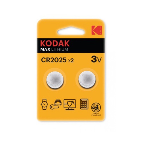 [K2025B2] PILE KODAK SPECIALISTICHE 3V LITHIO BL. 2 K2025/CR2025