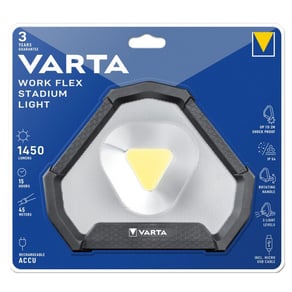 [18647] TORCIA VARTA LED RICARICABILE WORK FLEX STADIUM 1450LM LI-ION 18647