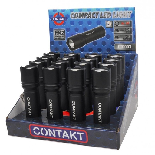 [CT0003] TORCIA CONTAKT LED COMPACT LIGHT MINISTILO AAA 3W 120LM ESPOSITORE PZ. 16