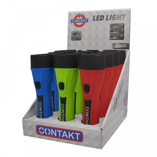 [CT2025] TORCIA CONTAKT LED IN ABS 60LMN STILO AA NON INCLUSE ESPOSITORE 12 PZ