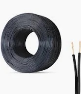 [PICS02035NE] CAVO ELETTRICO PIATTINA COSTA STRETTA 2X0.35 NERO  100 MT. IMQ