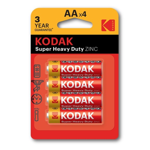 [KZC1500] PILE KODAK ZINCO CARBONE STILO AA  BL. 4 KZC1500