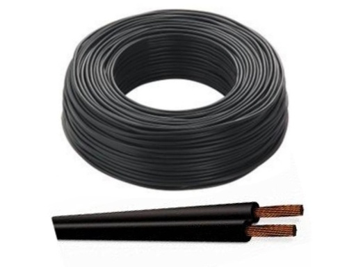 [PICS02075NE] CAVO ELETTRICO PIATTINA COSTA STRETTA 2X0.75 NERO 100 MT. IMQ