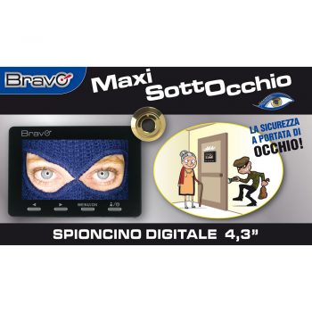 [SOTTOCCHIOMAXI] SPIONCINO DIGITALE BRAVO MODELLO SOTTOCCHIOMAXI CON DISPLAY DIGITALE LCD 4.3"