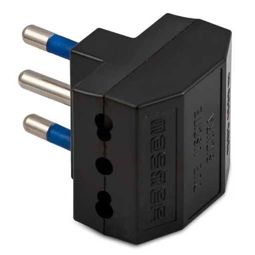 [000211] ADATTATORE TRIPLO 16A+ 2BIPRESE 10/16A+T NERO