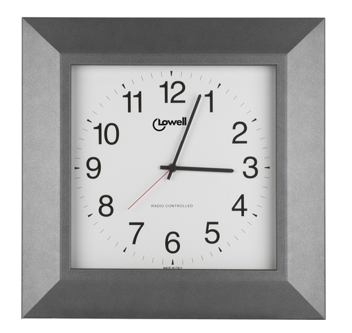 [04637G] OROLOGIO PARETE CORNICE GRIGIO CON QUADRANTE LOWELL