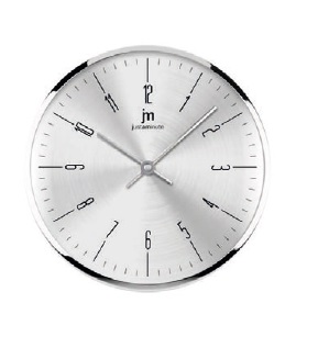 [14949S] OROLOGIO PARETE QUARZO IN ALLUMINIO CROMATO 26CM LOWELL