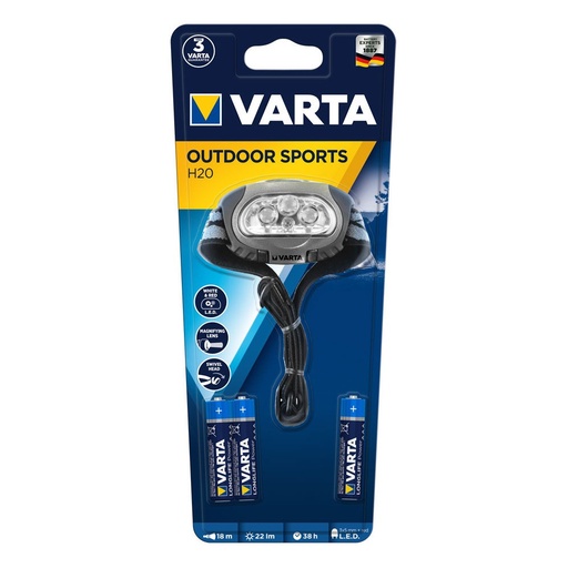 [17631] TORCIA VARTA LED LAMPADA DA TESTA HEAD LIGHT H20 22LM MINISTILO AAA INCLUSE PZ. 3 17631