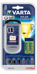 [57082101421] CARICABATTERIE VARTA SOLARE STILO AA 1.2V 2100MAH PZ. 2 USB E ADATTATORI 5708210