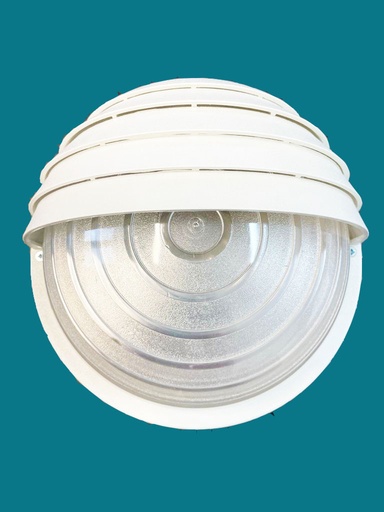 [E60200] PLAFONIERA SERIE LUNA TONDA MAX 60W BIANCA IP54 IMQ CE CIMES