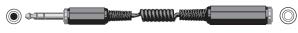 [ELS50JF] CAVO DI RACCORDO SPIR. ESTENSIBILE 1XJACK 6.3 M ST + 1 PLUG 6.3 F ST  1.5MT GBL