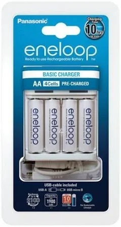 [ENEL00PCHAR] CARICABATTERIE PANASONIC-ENELOOP CON MINISTILO AAA 750MAH NI-MH PZ. 4