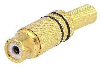 [GP103610] PRESA COASSIALI RCA DORATE C/GIUNTACAVO NERO STAR