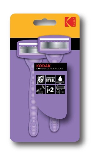 [KB0R06] LAMETTE KODAK RAZOR LADY 6 LAME ACCIAIO SVEDESE CON ALOE VERA COLORE VIOLE CONFEZIONE 2 RASOI 30419988